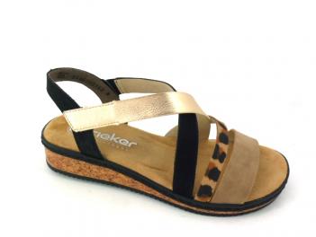 -RIEKER 3663-92 Shel/beige/gold/schwarz